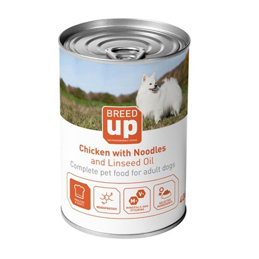 400 g Breed Up Adult Frango con Massa Longa lata para c&atilde;es, , large Imagem n&uacute;mero 1