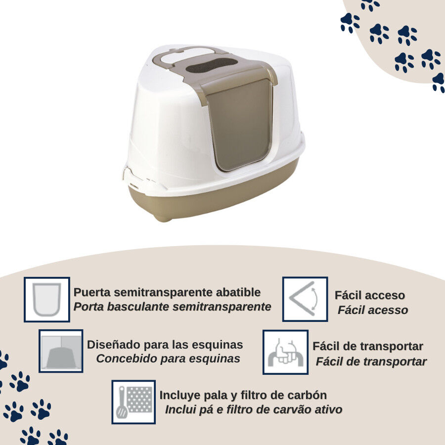 Nice Care Caixa de areia Flip Corner Bege para gatos, , large Imagem n&uacute;mero 3