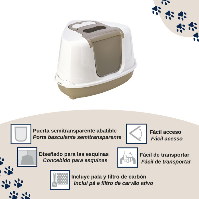 Nice Care Caixa de areia Flip Corner Bege para gatos,  Imagem número 3 Nice Care Caixa de areia Flip Corner Bege para gatos, , large Imagem número 3