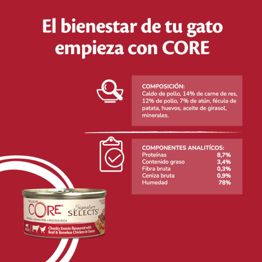 79 g Wellness Core Chunky carne de frango lata para gatos, , large Imagem n&uacute;mero 3
