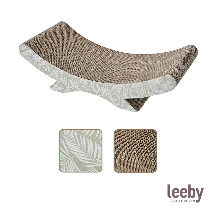 Leeby Remy Rocker arranhador de cart&atilde;o horizontal com padr&atilde;o de folhas para gatos, , large Imagem n&uacute;mero 8