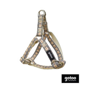 Gotoo Peitoral com padrão tartan castanho para cães
