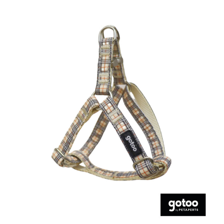 Gotoo Peitoral com padrão tartan castanho para cães,  Imagem número 2 Gotoo Peitoral com padrão tartan castanho para cães, , large Imagem número 2