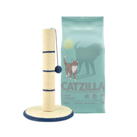 Pack de arranhador TK-Pet + 2 kg de ração esterilizada Catzilla para gatos adultos