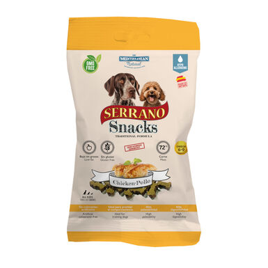 Mediterranean Natural Biscoitos Serrano Snacks de frango para cães