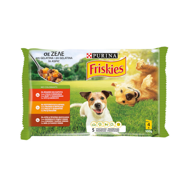 Friskies Adult Frango e Borrego em gelatina saquetas para cães  – Pack, , large image number null