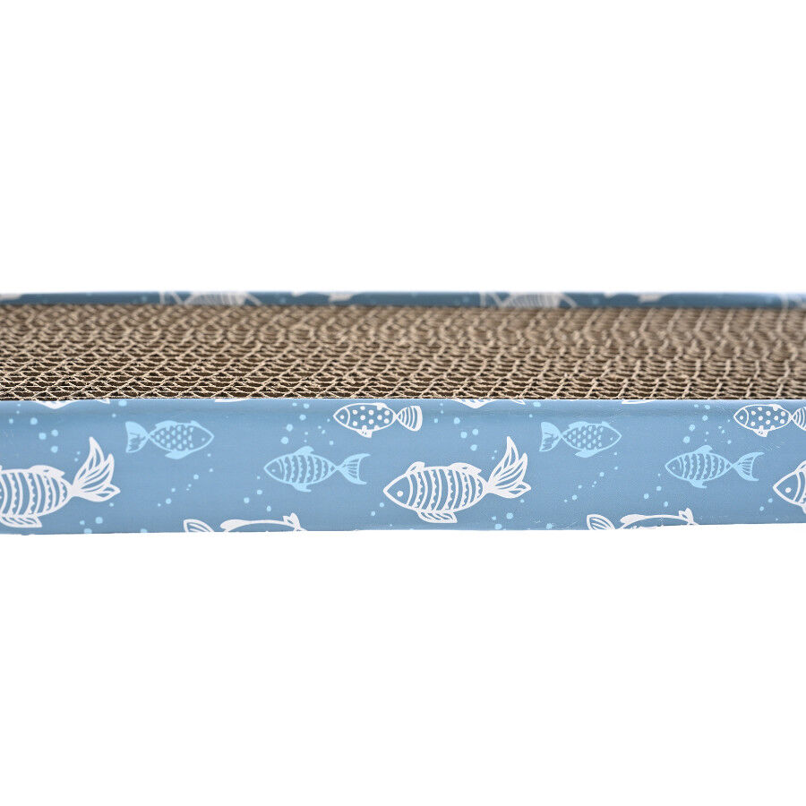 Leeby Fitz t&aacute;bua arranhadora de cart&atilde;o azul para gatos, , large Imagem n&uacute;mero 9