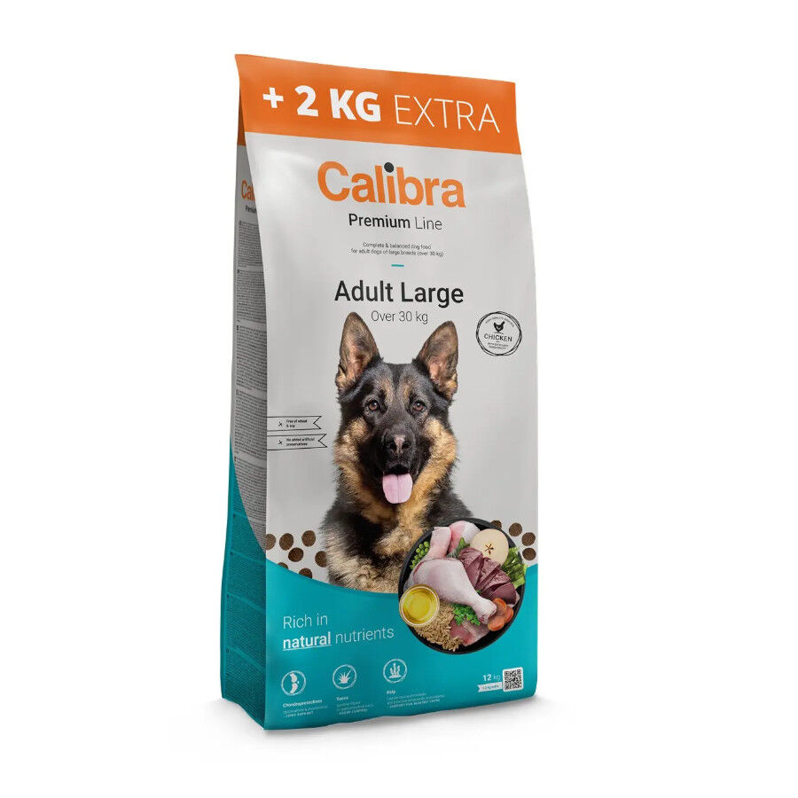 14 kg (12 + 2 kg gr&aacute;tis!) Calibra Premium Line Adult Large Ra&ccedil;&atilde;o de frango para c&atilde;es, , large Imagem n&uacute;mero 1