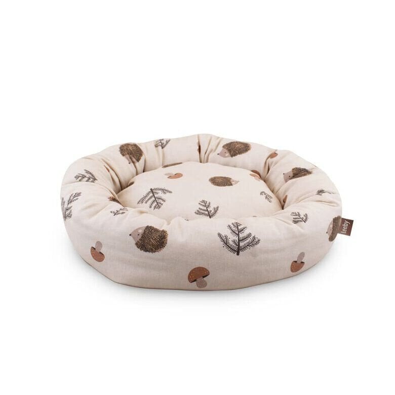 Leeby Cama Donut Antiderrapante Branca com Ouriços para gatos,  Imagem número 1 Leeby Cama Donut Antiderrapante Branca com Ouriços para gatos, , large Imagem número 1