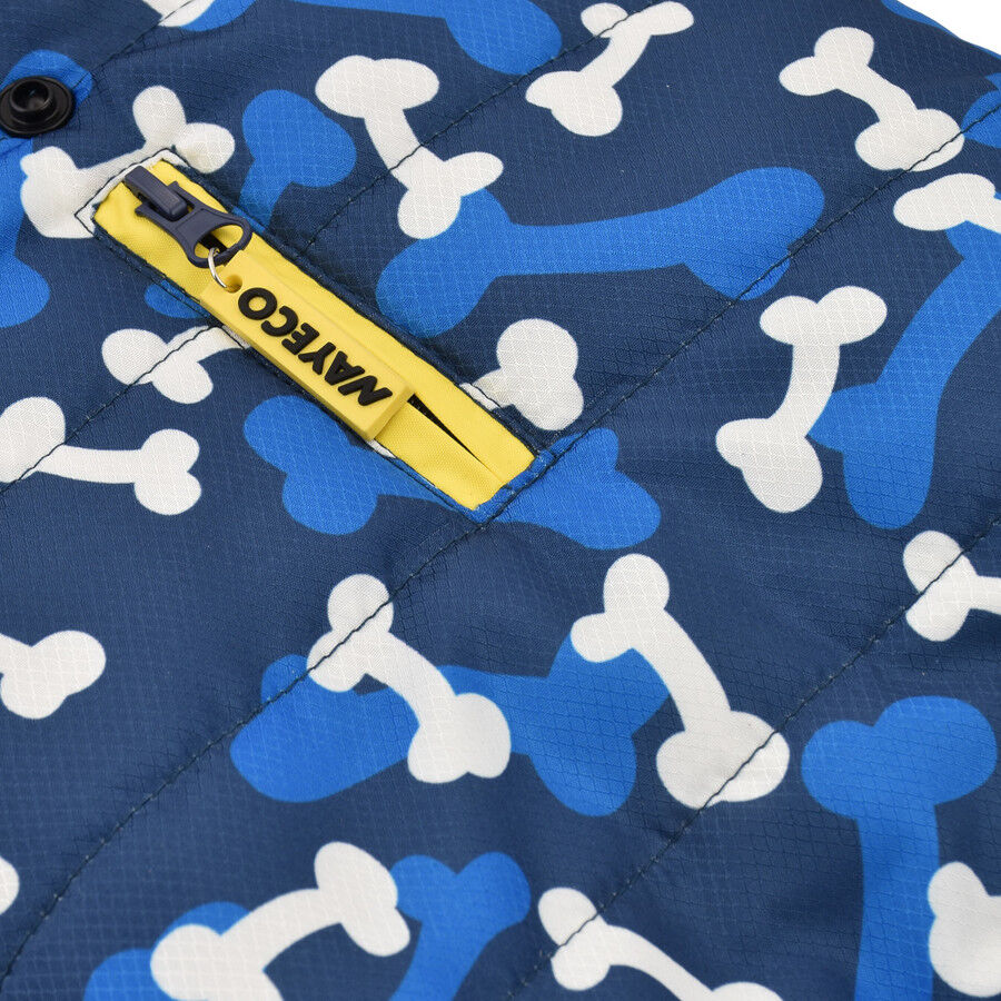 Nayeco Casaco Acolchado com Padr&atilde;o de Ossos Azul para c&atilde;es, , large Imagem n&uacute;mero 3