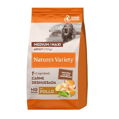 Nature's Variety No Grain Adult Medium Maxi Frango ração para cães