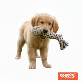 Tootoy! Pull Bola com apito e corda para cães