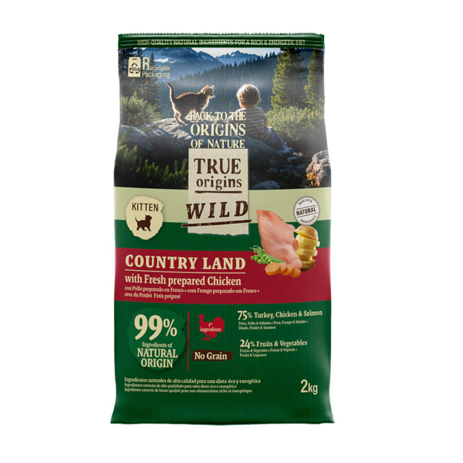 2 kg True Origins Wild Kitten Frango e Peru Ra&ccedil;&atilde;o para gatos, , large Imagem n&uacute;mero 1