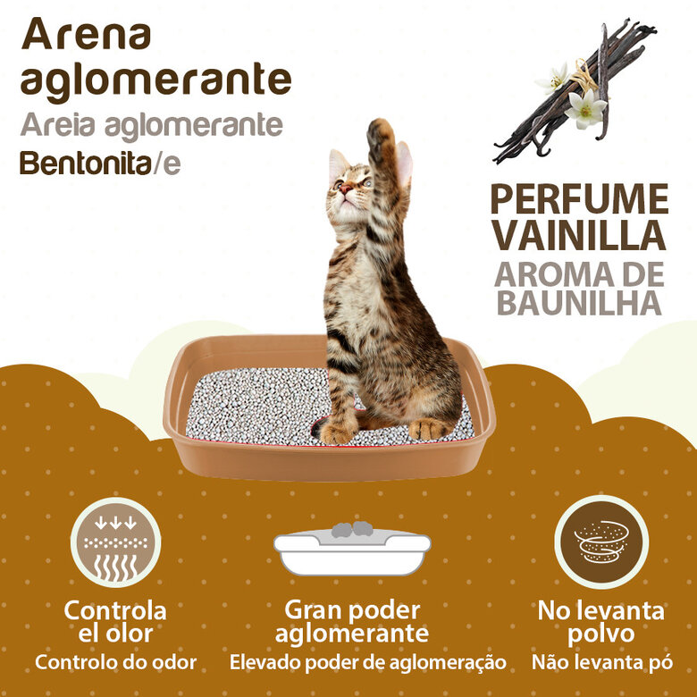 10 L TK-Pet Areia Aglomerante de Bentonita com aroma a baunilha para gatos,  Imagem número 2 10 L TK-Pet Areia Aglomerante de Bentonita com aroma a baunilha para gatos, , large Imagem número 2