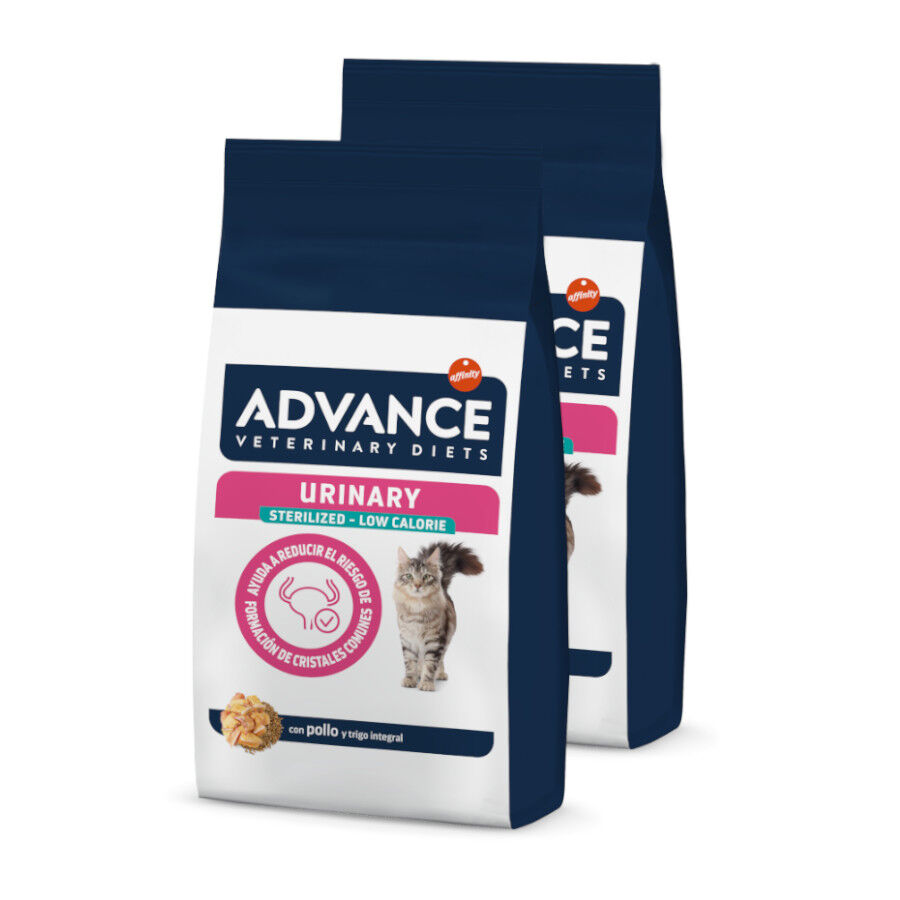 2 x 7.5 kg Advance Veterinary Diets Feline Urinary Sterilized Low Calorie Pack poupan&ccedil;a!, , large Imagem n&uacute;mero 1