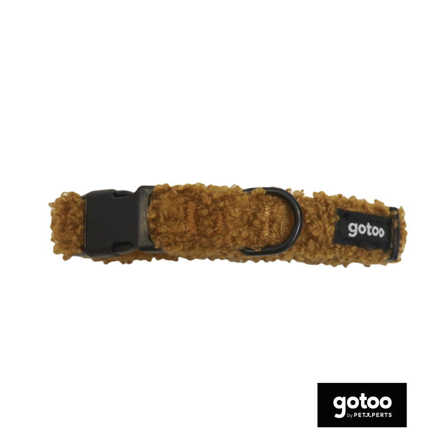 Gotoo Coleira veludo castanho para c&atilde;es, , large Imagem n&uacute;mero 2