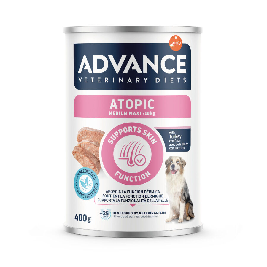 12 latas x 400 g Advance Veterinary Diets Atopic Medium Maxi Ra&ccedil;&atilde;o h&uacute;mida para c&atilde;es Pack Poupan&ccedil;a!, , large Imagem n&uacute;mero 1