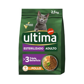 Ultima Pienso esterilizado com frango para gatos adultos