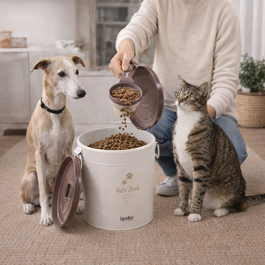Leeby Colher Medidora Dobr&aacute;vel Castanha para c&atilde;es e gatos, , large Imagem n&uacute;mero 1