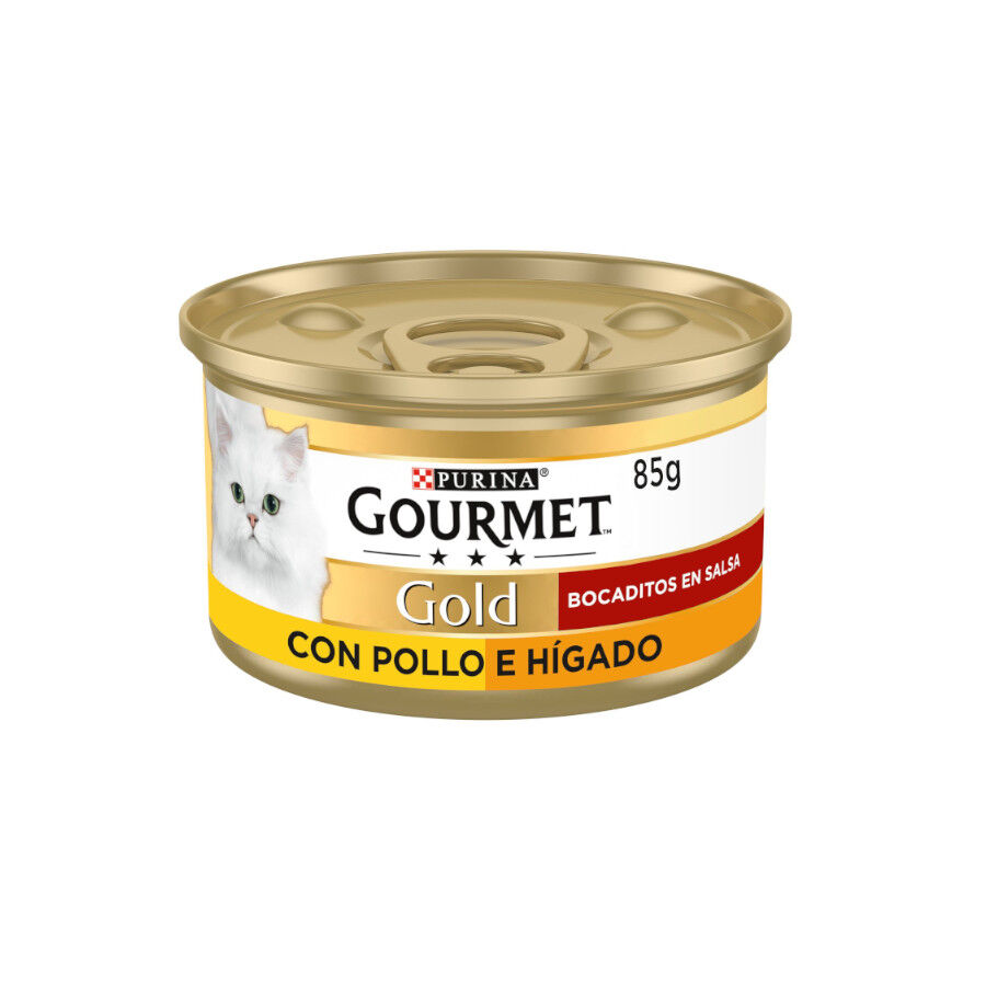 85 g Gourmet Gold Alimento h&uacute;mido de frango e f&iacute;gado para gatos, , large Imagem n&uacute;mero 1