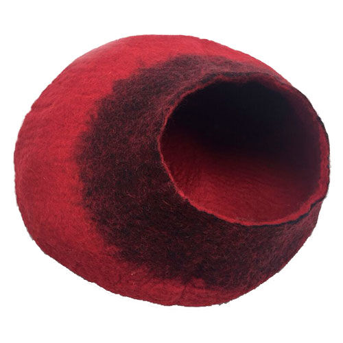 Walking Palm rojo y negro cueva de lana a mano Imagem n&uacute;mero 1