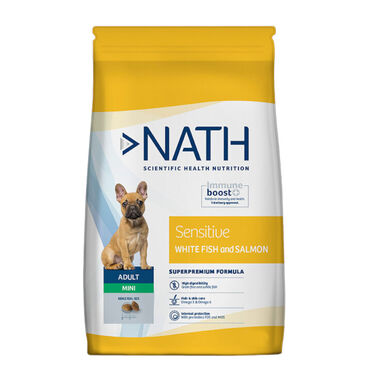 Nath Adult Mini Sensitive Peixe Branco e Salmão ração para cães