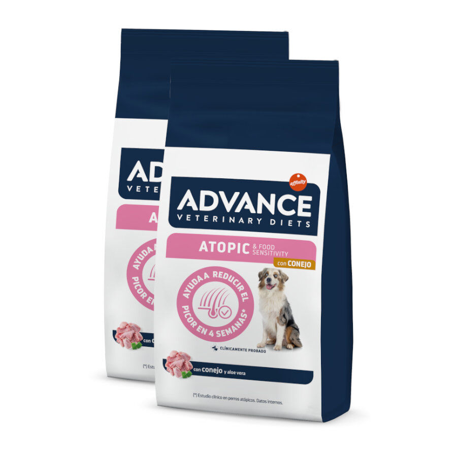 2 x 12 kg Advance Veterinary Diets Atopic Coelho e Ervilhas ra&ccedil;&atilde;o para c&atilde;es Pack poupan&ccedil;a!, , large Imagem n&uacute;mero 1