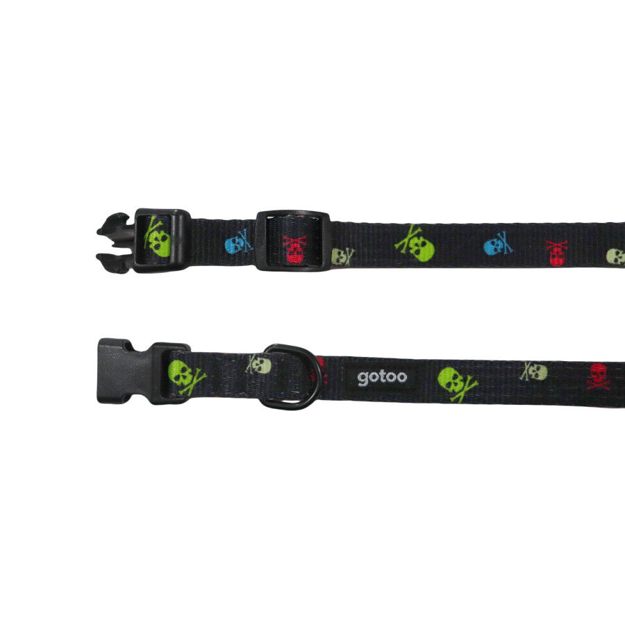 Gotoo Coleira estampada caveira preta para c&atilde;es, , large Imagem n&uacute;mero 3