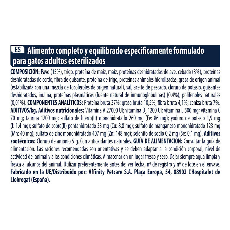 Advance Adult Sterilized Peru e Cevada ração para gatos, , large image number null