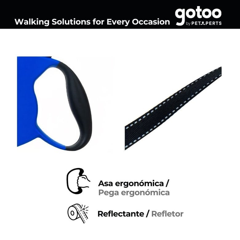 Gotoo Trela extensível azul para cães,  Imagem número 4 Gotoo Trela extensível azul para cães, , large Imagem número 4
