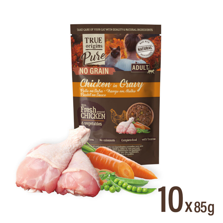 40 sobres x 85 g True Origins Pure Carne y Pescado Sobre para gatos &ndash; Multipack, , large Imagem n&uacute;mero 2