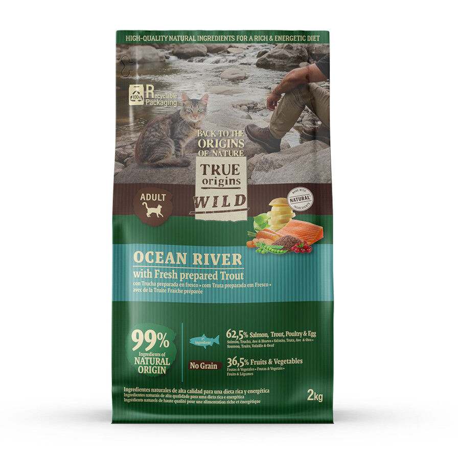 6 kg True Origins Wild Ocean River Salm&atilde;o e Truta ra&ccedil;&atilde;o para gatos, , large Imagem n&uacute;mero 2