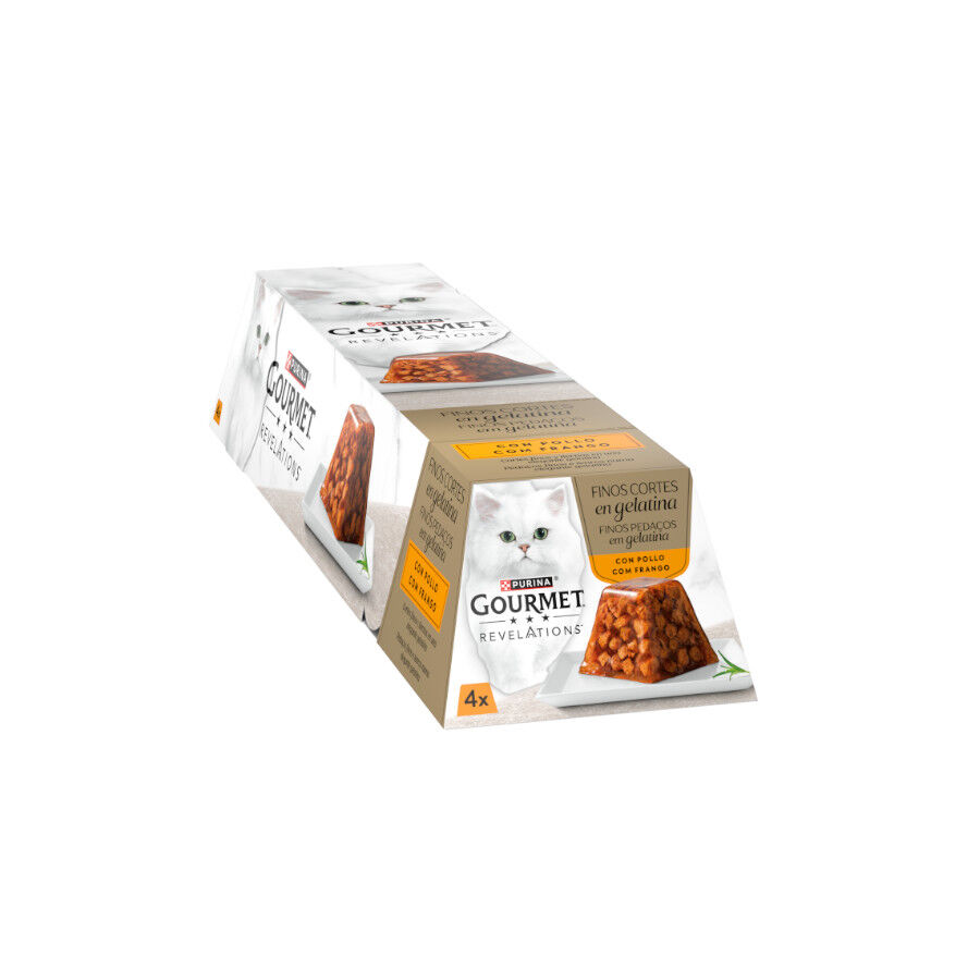 24 terrinas x 57 g Gourmet Revelations Peda&ccedil;os finos de Frango em gelatina para gatos Pack poupan&ccedil;a!, , large Imagem n&uacute;mero 2