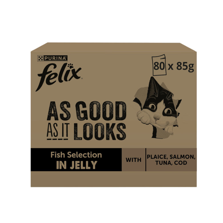 80 saquetas x 85 g Felix Fantastic Banquete do Mar saqueta em gelatina para gatos,  Imagem número 1 80 saquetas x 85 g Felix Fantastic Banquete do Mar saqueta em gelatina para gatos, , large Imagem número 1