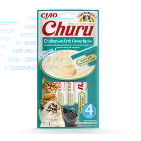 Churu Snack Cremoso de Frango e Caranguejo para gatos - Multipack 12