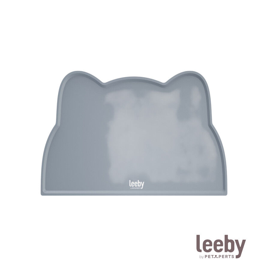 Leeby Tapete Antiderrapante para Comedouro em Forma de Gato Cinzento para c&atilde;es e gatos, , large Imagem n&uacute;mero 2