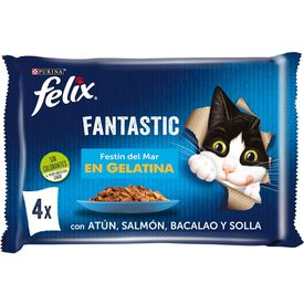 Felix Fantastic Banquete do Mar saqueta em gelatina para gatos