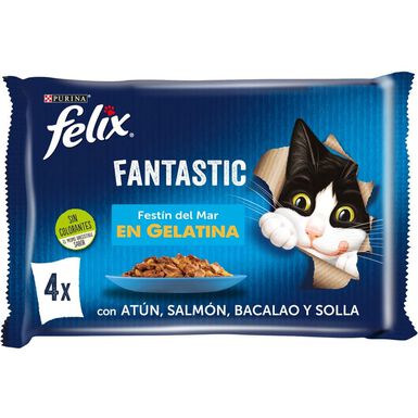 Felix Fantastic Banquete do Mar saqueta em gelatina para gatos - Multipack