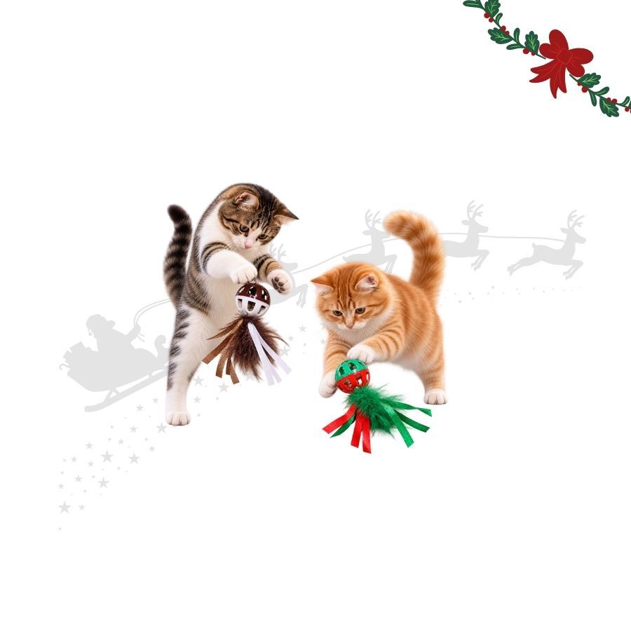 Wonder Christmas Bola com Penas e Guizo Brinquedo para gatos, , large Imagem n&uacute;mero 1