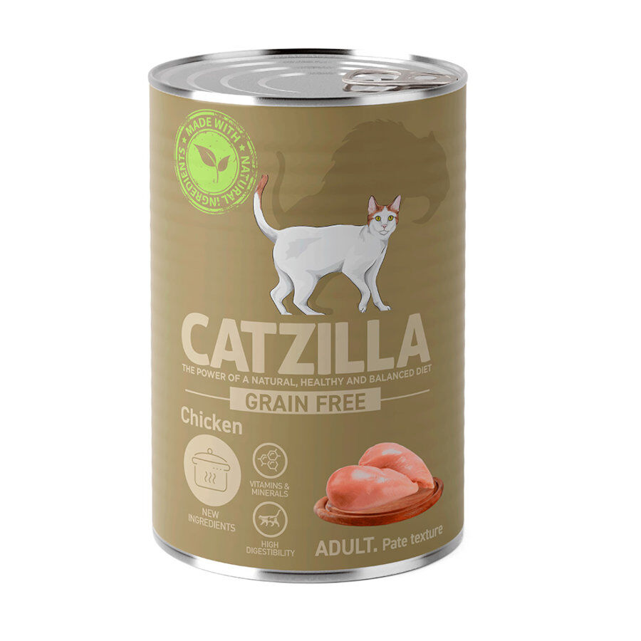 400 g Catzilla Adult Grain Free Frango em Pat&ecirc; Lata para Gatos, , large Imagem n&uacute;mero 1