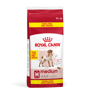 18 kg (15 + 3 kg ¡gratis!) Royal Canin Medium Adult ração para cães