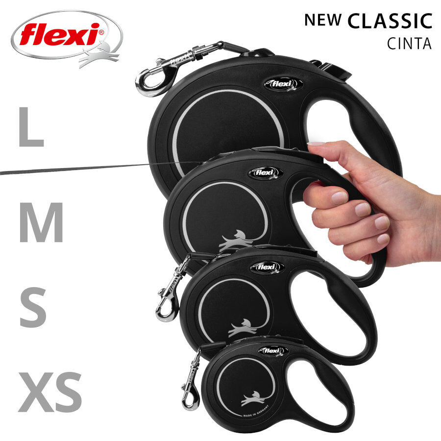 Flexi New Classic Trela extens&iacute;vel de&nbsp;fita preta para c&atilde;es, , large Imagem n&uacute;mero 4