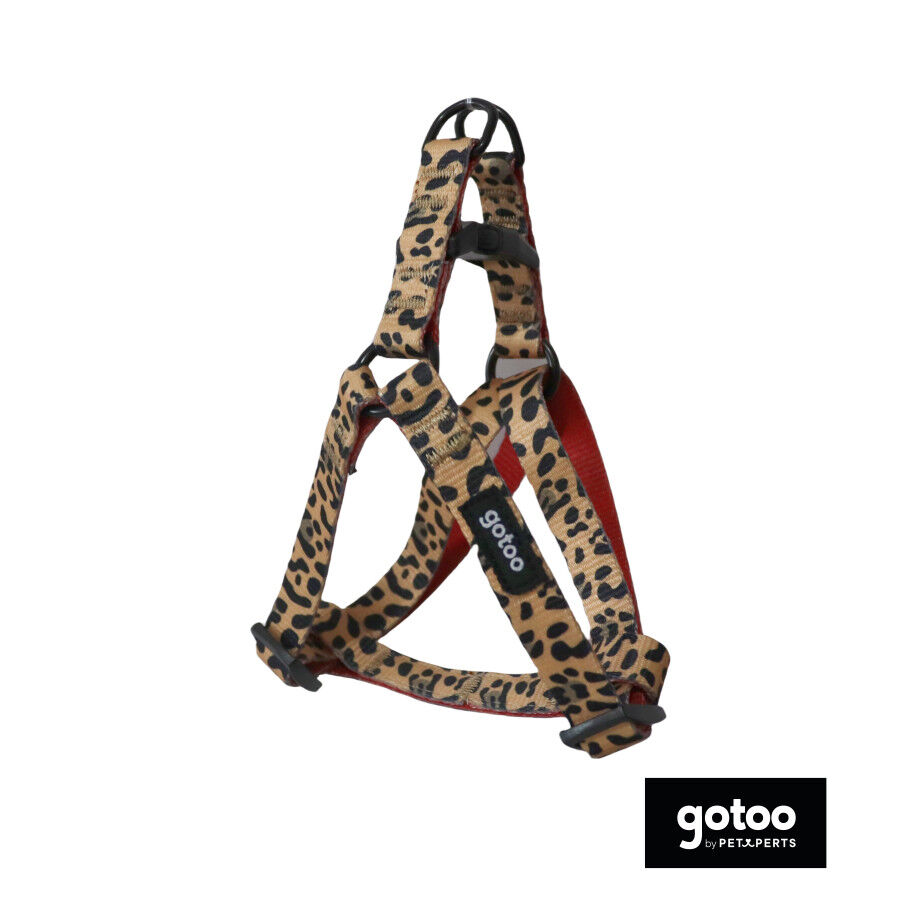 Gotoo Peitoral estampado leopardo castanha para c&atilde;es, , large Imagem n&uacute;mero 2