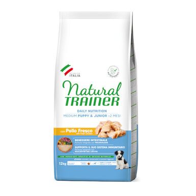 Natural Trainer Puppy&Junior Medium Frango ração para cães