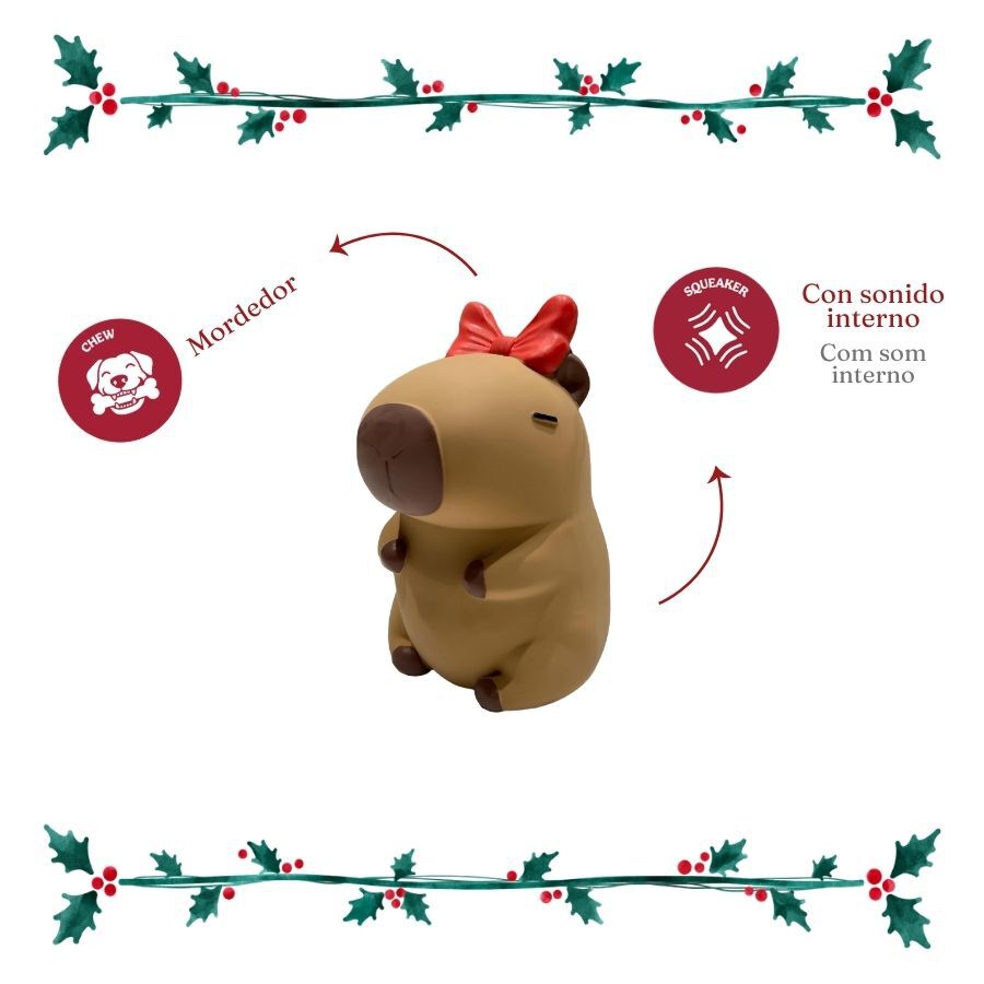 Wonder Christmas Capivara L&aacute;tex Peluche para c&atilde;es, , large Imagem n&uacute;mero 4