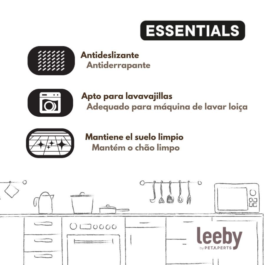 Leeby Tapete Antiderrapante para Comedouros de c&atilde;es e gatos, , large Imagem n&uacute;mero 5