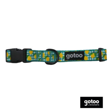 Gotoo Coleira estampada amarela para cães