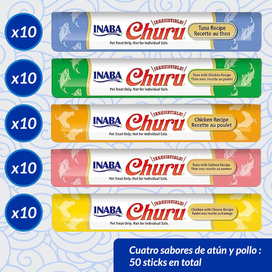 50 saquetas x 14 g Churu Snack Cremoso Variedades de Atum e Frango para gatos, , large Imagem n&uacute;mero 7