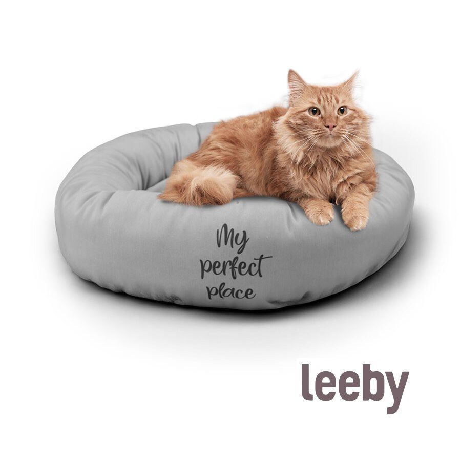 Leeby Cama Donut Antiderrapante Cinzenta para gatos, , large Imagem n&uacute;mero 2