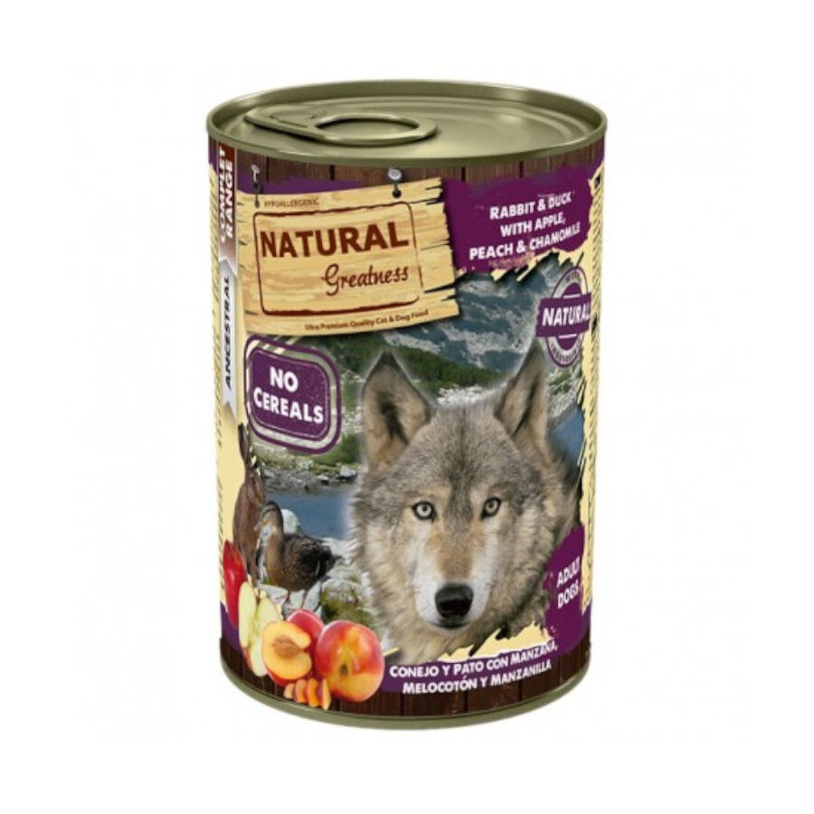 400 g Natural Greatness Coelho e Pato Lata para c&atilde;es, , large Imagem n&uacute;mero 1